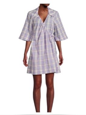 Ganni Seersucker Purple
Wrap Dress S/M